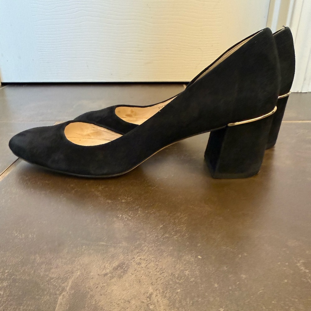 Cole Haan Black Suede Block Heels